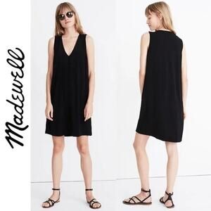 Texture & Thread Madewell Small Heather Button Front Dress Crepe Mini Tank Crepe